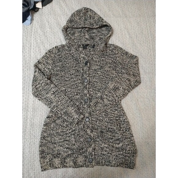 H&M Hooded Sweater Button Up Coat Jacket Multi-color Size Large Boho Cozy - Picture 1 of 12